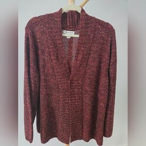 Coldwater Creek Maroon Knit Cardigan